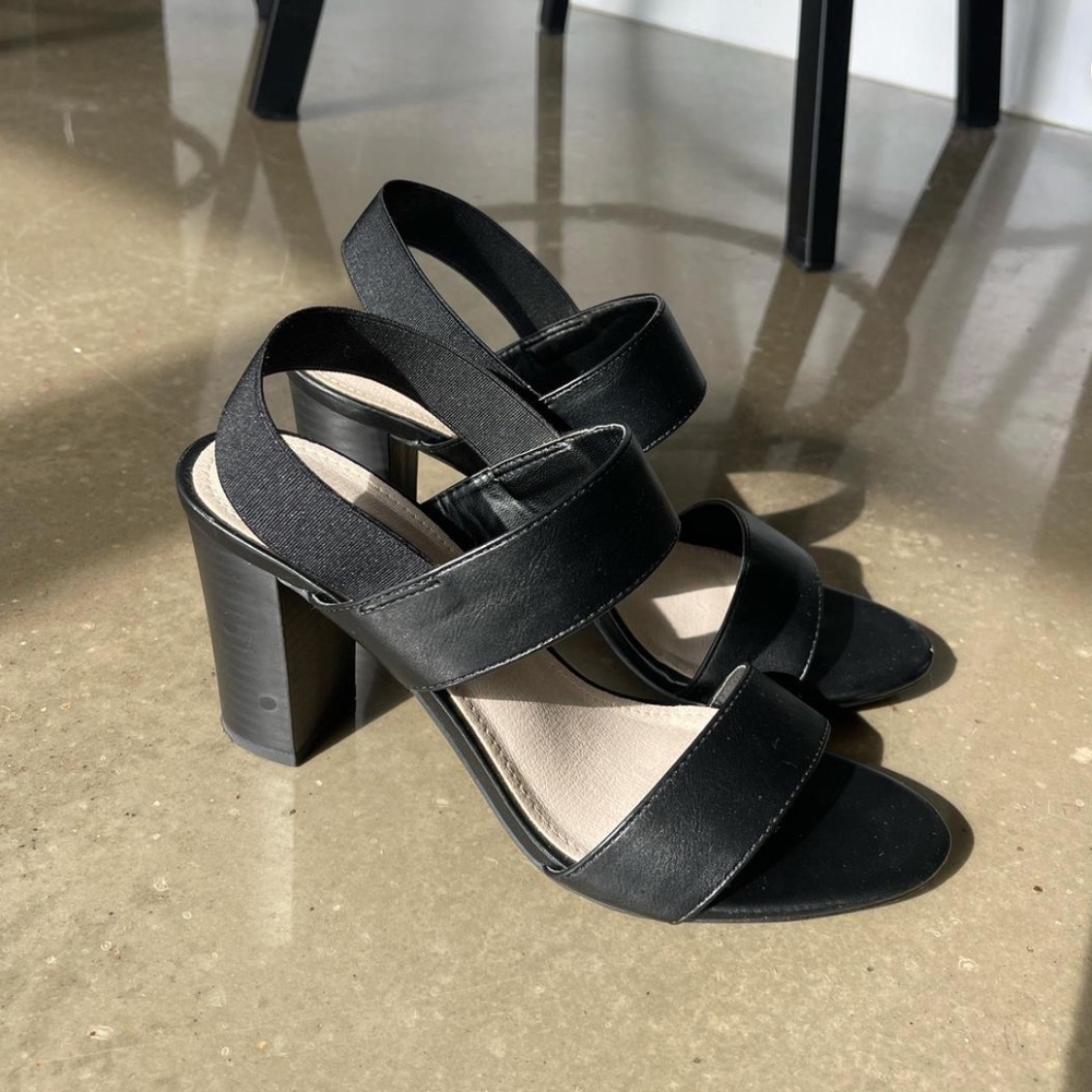 French Connection Black strappy heels